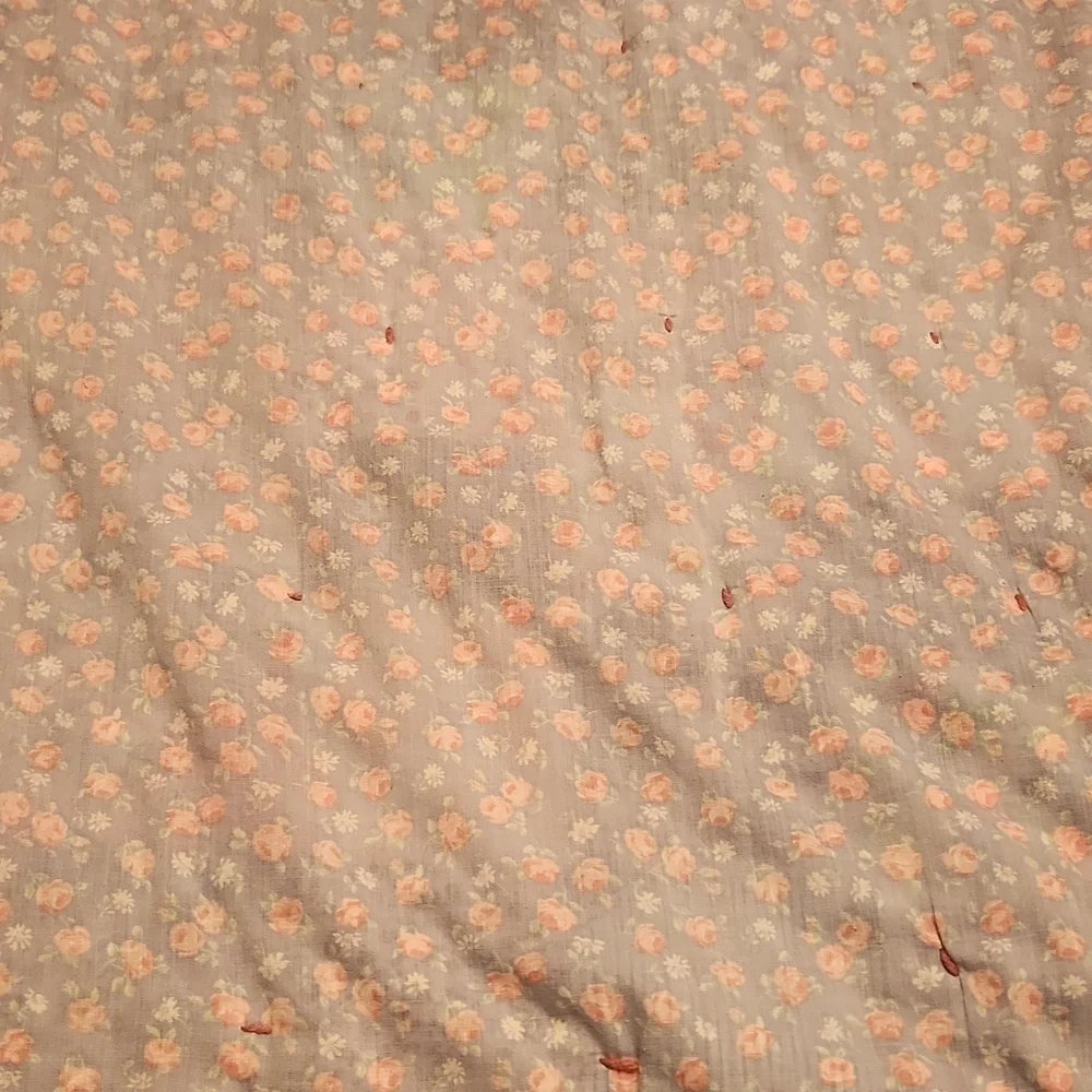 Vintage 90's Moody Floral Grunge Whimsigoth Cottegecore Distressed Throw Quilt